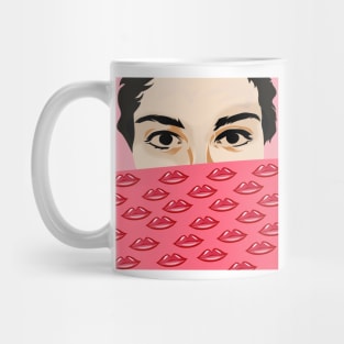 Women face hiding Mug